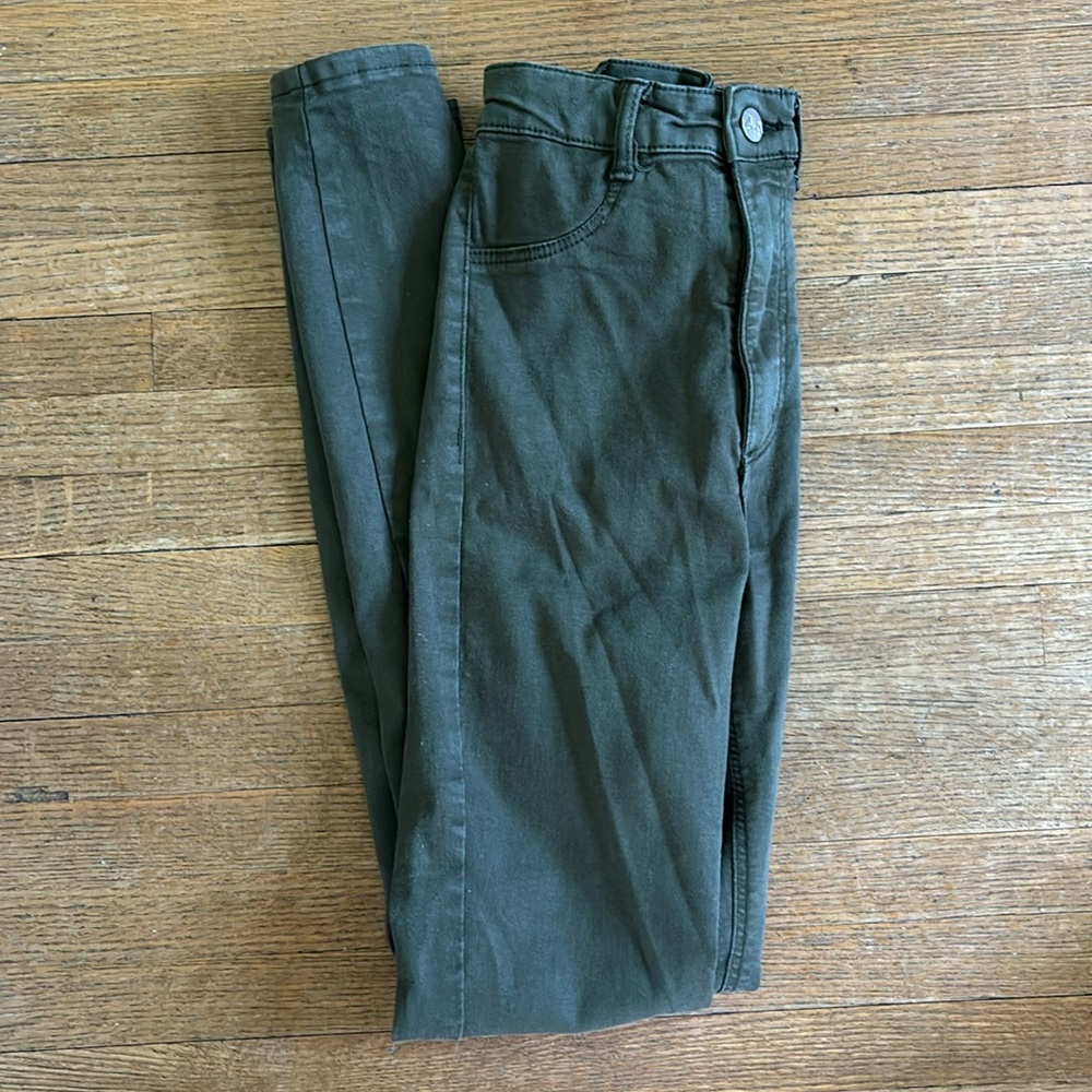 Olive Green Zara Skinny Jeans